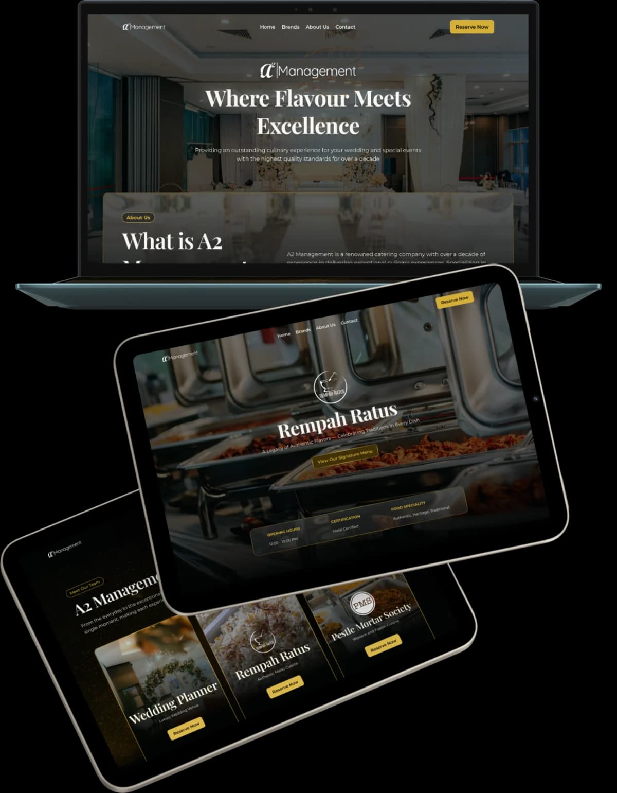 A² Management identity and website presentation across digital devices